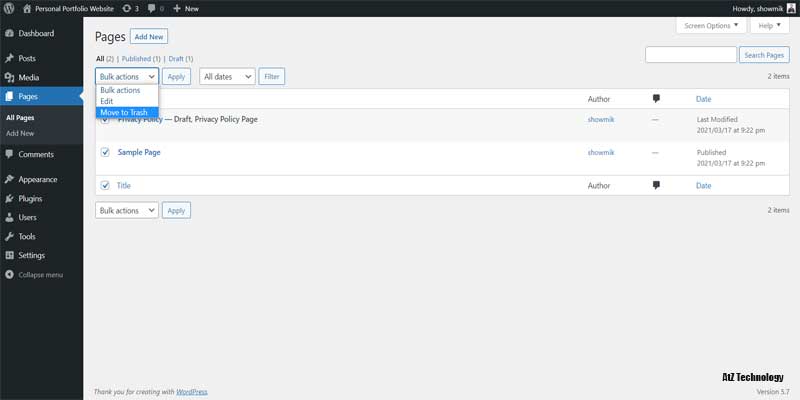 Getting Familiar with WordPress Dashboard & Clean-Up