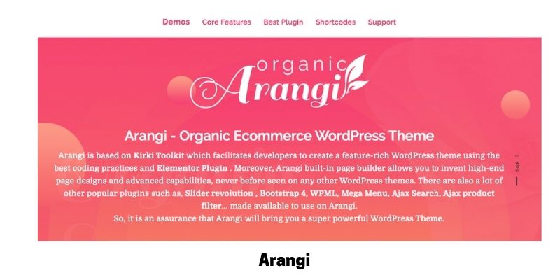 Arangi: Best Health Supplements WordPress Theme