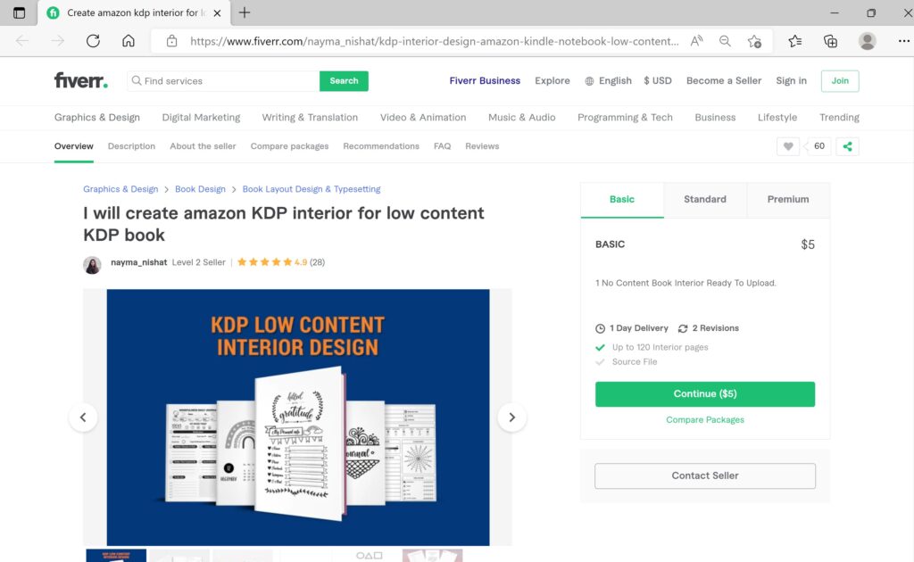Amazon KDP Interior Design For Low Content KDP Book